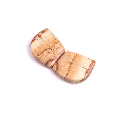 Kabošony páry Picture Jasper č.P473 (16x15x4mm)