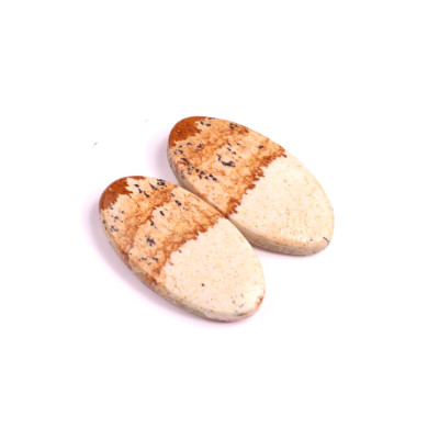 Kabošony páry Picture Jasper č.P474 (25x13x4mm)