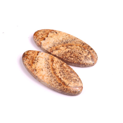 Kabošony páry Picture Jasper č.P475 (31x13x4mm)