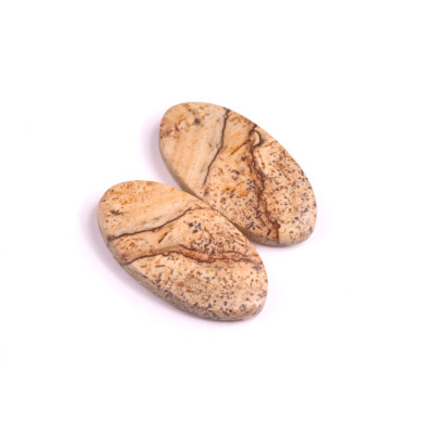 Kabošony páry Picture Jasper č.P478 (25x13x4mm)