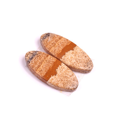 Kabošony páry Picture Jasper č.P479 (28x12x4mm)