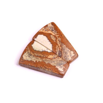 Kabošony páry Picture Jasper č.P481 (25x16x5mm)