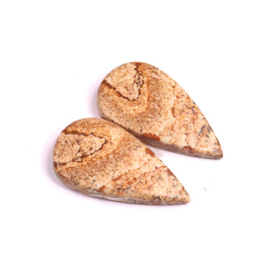 Kabošony páry Picture Jasper č.P483 (29x16x4mm)