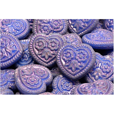 Korálky Srdíčka s květy č.5313 (17x17mm)