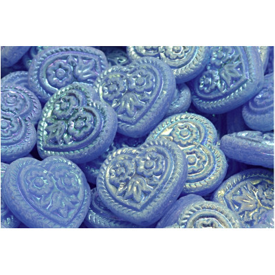 Korálky Srdíčka s květy č.5314 (17x17mm)