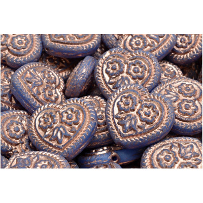 Korálky Srdíčka s květy č.5317 (17x17mm)