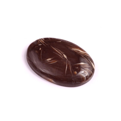 Kabošon Feather Agate č.3370 (32x22x5mm)