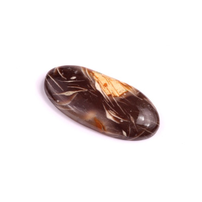 Kabošon Feather Agate č.3371 (34x16x5mm)
