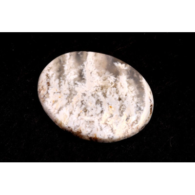 Kabošon White Feather Agate č.3507 (33x27x4mm)