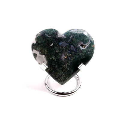 Mechový achát srdce č.2 -154g