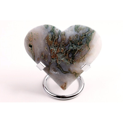 Mechový achát srdce č.3 -139g