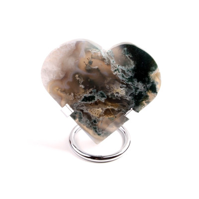 Mechový achát srdce č.4 -213g