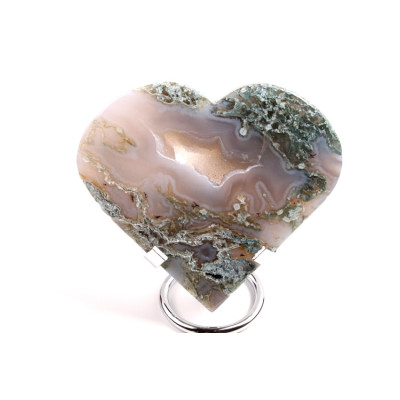 Mechový achát srdce č.5 -294g