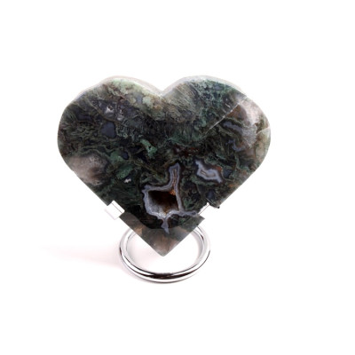 Mechový achát srdce č.6 -305g