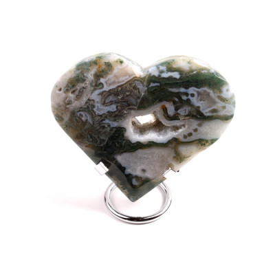 Mechový achát srdce č.8 - 415g