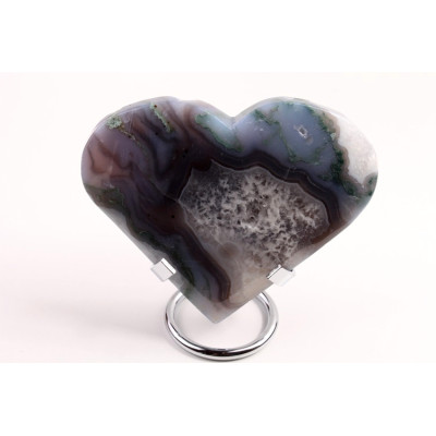 Mechový achát srdce č.7 -370g
