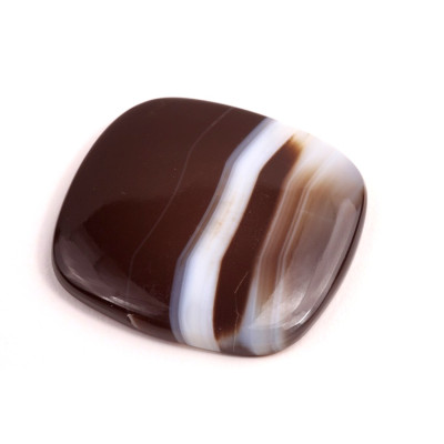 Kabošon Black Banded Agate č.2463 (38x31x6mm)
