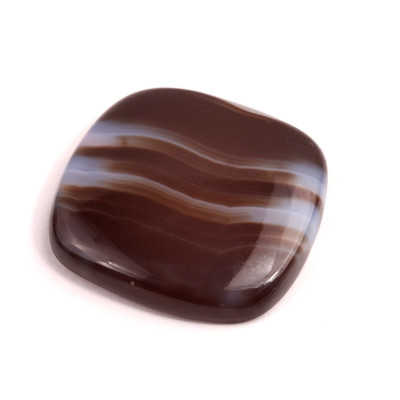 Kabošon Black Banded Agate č.2468 (38x36x7mm)