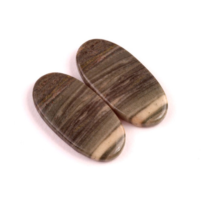 kabošony páry Silver Leaf Jasper č.P515 (28x14x4mm)