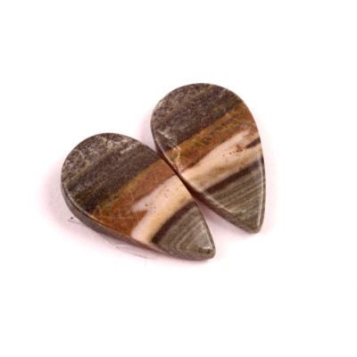 kabošony páry Silver Leaf Jasper č.P517 (24x14x4mm)