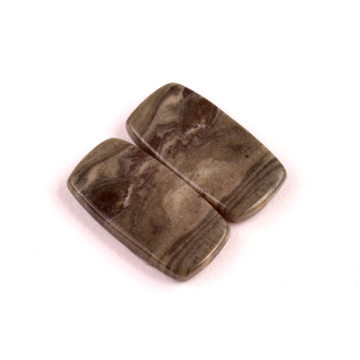 kabošony páry Silver Leaf Jasper č.P519 (23x12x4mm)