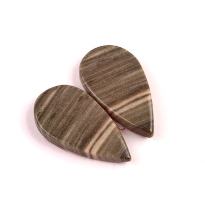 kabošony páry Silver Leaf Jasper č.P521 (27x15x4mm)