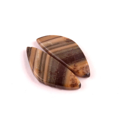 kabošony páry Silver Leaf Jasper č.P525 (28x11x4mm)
