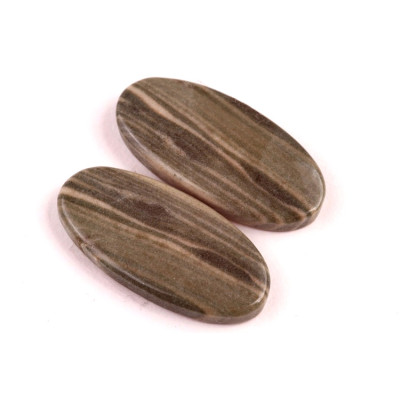 kabošony páry Silver Leaf Jasper č.P529 (29x14x4mm)