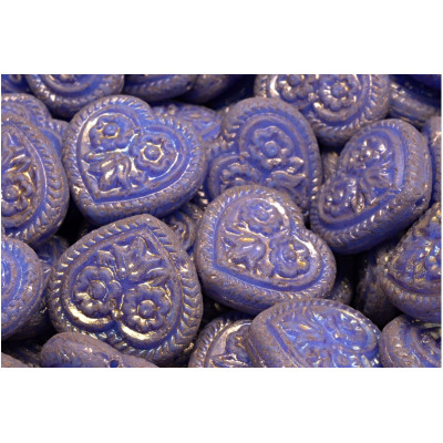 Korálky Srdíčka s květy č.5348 (17x17mm)