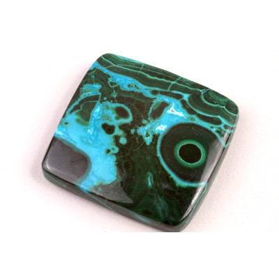 Kabošon Malachite Chrysocolla č.3858 (28x27x6mm)