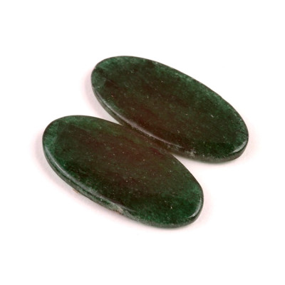 Kabošony páry Green Aventurine č.P533 (35x17x4mm)