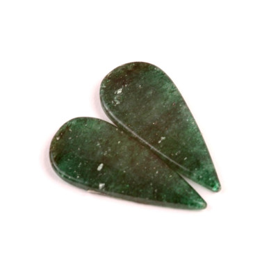 Kabošony páry Green Aventurine č.P534 (38x17x4mm)