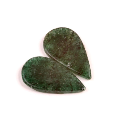 Kabošony páry Green Aventurine č.P535 (31x18x4mm)
