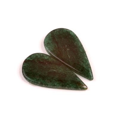 Kabošony páry Green Aventurine č.P536 (32x17x3mm)