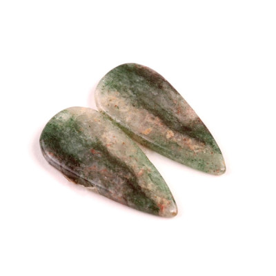 Kabošony páry Green Aventurine č.P545 (33x15x3mm)