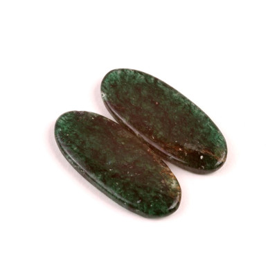 Kabošony páry Green Aventurine č.P554 (32x14x3mm)