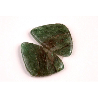 Kabošony páry Green Aventurine č.P556 (21x14x3mm)