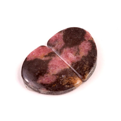 Kabošony páry Rhodonit č.P607 (26x18x5mm)