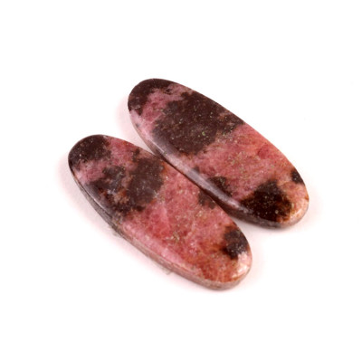 Kabošony páry Rhodonit č.P609 (33x12x4mm)