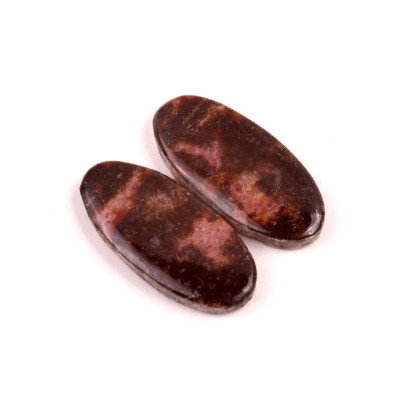 Kabošony páry Rhodonit č.P618 (28x13x4mm)