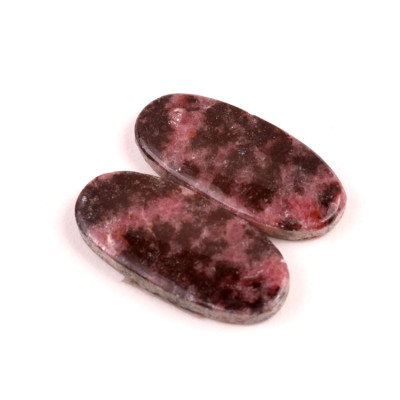 Kabošony páry Rhodonit č.P621 (31x14x4mm)