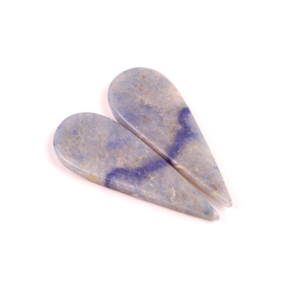 Kabošony páry Dumortierite Quartz č.P631 (38x14x4mm)