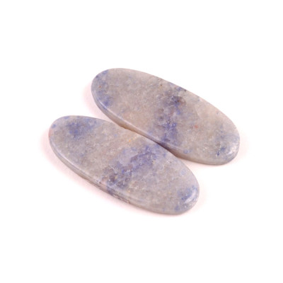 Kabošony páry Dumortierite Quartz č.P637 (34x14x4mm)