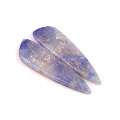 Kabošony páry Dumortierite Quartz č.P639 (44x12x4mm)