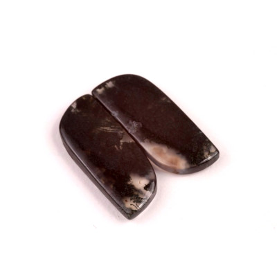 Kabošony páry Moss Quartz č.P652 (26x10x3mm)