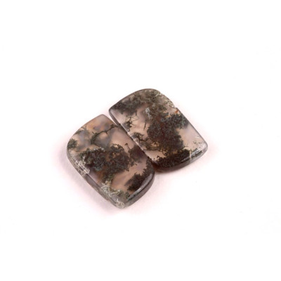 Kabošony páry Moss Quartz č.P655 (17x11x3mm)