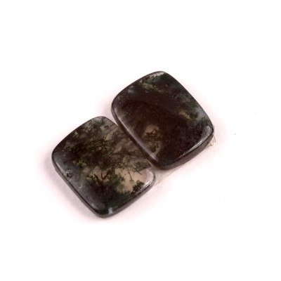 Kabošony páry Moss Quartz č.P660 (16x13x4mm)