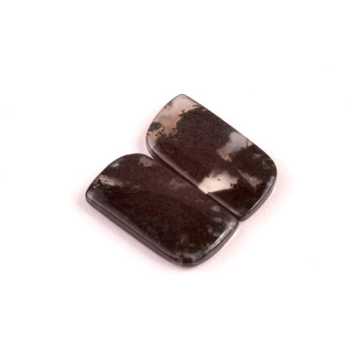 Kabošony páry Moss Quartz č.P663 (20x11x3mm)