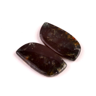 Kabošony páry Moss Quartz č.P667 (25x14x3mm)