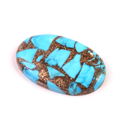 Kabošon Rekonstruovaný Tyrkys č.4895 (40x25x6mm)